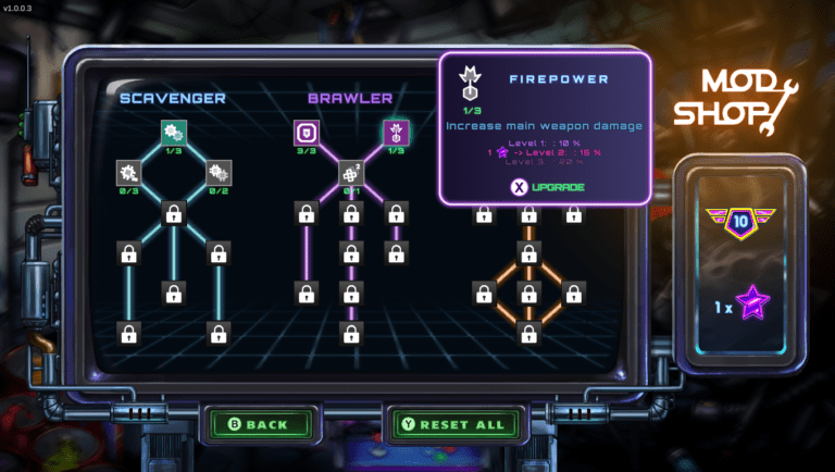 Star Salvager game screenshot, Upgrades